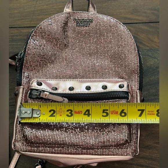 Victoria's Secret Metallic Rose Gold Mini Backpack - Picture 13 of 14